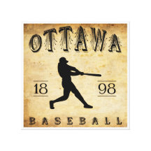 Base-ball 1898 d'Ottawa Ontario Canada Toile Tendue Sur Châssis