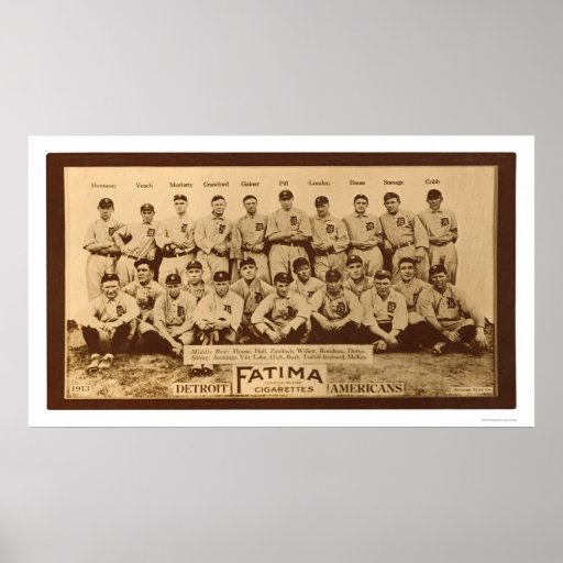 Base-ball 1913 de Detroit Tigers Poster