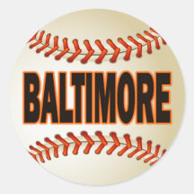 BASE-BALL DE BALTIMORE AUTOCOLLANTS RONDS