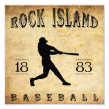 Base-ball de l'Illinois d'île de 1883 roches Tirages Photo