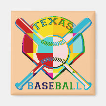 Base-ball du Texas de style d'art de bruit Aimants