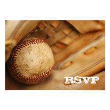 Base-ball RSVP orienté Cartons D'invitation Personnalisés
