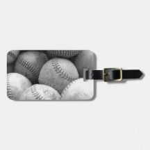 Base-ball vintages en noir et blanc étiquettes pour bagage