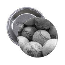 Base-ball vintages en noir et blanc badges avec agrafe
