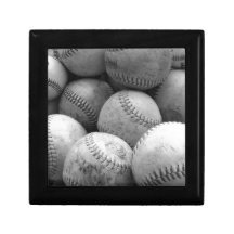 Base-ball vintages en noir et blanc boîtes à babioles