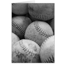 Base-ball vintages en noir et blanc carte de vœux