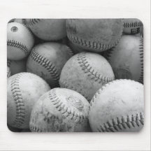 Base-ball vintages en noir et blanc tapis de souris