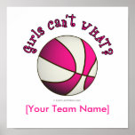Basket-ball - blanc/rose posters