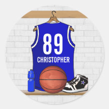 Basket-ball bleu personnalisé Jersey Adhésifs Ronds