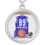 Basket-ball bleu personnalisé Jersey Pendentifs