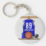 Basket-ball bleu personnalisé Jersey Porte-clé