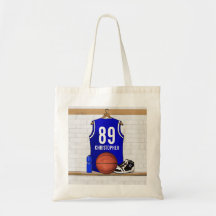 Basket-ball bleu personnalisé Jersey Sacs De Toile
