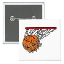 Basket-ball dans le cercle badges avec agrafe