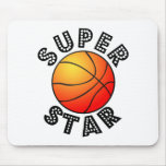 Basket-ball de superstar tapis de souris