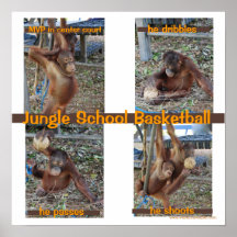 Basket-ball d'école de jungle poster