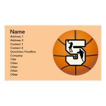 Basket-ball et joueurs du numéro 5 carte de visite