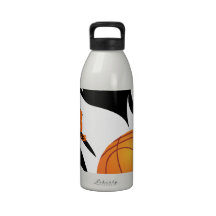 Basket-ball flamboyant personnalisé noir et blanc bouteilles d'eau