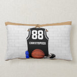 Basket-ball noir personnalisé Jersey Coussin