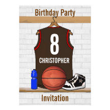 Basket-ball personnalisé Jersey (BRO) Invitations Personnalisées