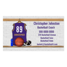 Basket-ball personnalisé Jersey (PAGE) Cartes De Visite Personnelles