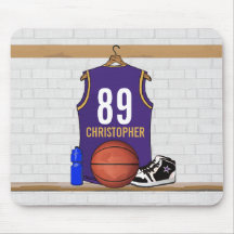 Basket-ball personnalisé Jersey (PAGE) Tapis De Souris