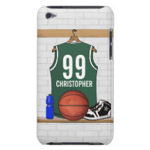 Basket-ball personnalisé Jersey (vert) Coque iPod Touch Case-Mate
