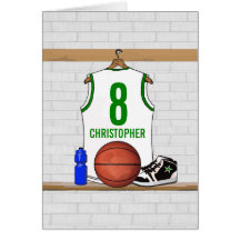 Basket-ball personnalisé Jersey (whitegreen) Carte