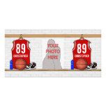 Basket-ball rouge personnalisé Jersey Photocarte Customisée