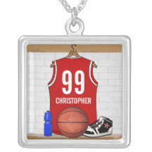 Basket-ball rouge personnalisé Jersey Bijouterie Fantaisie