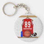 Basket-ball rouge personnalisé Jersey Porte-clef