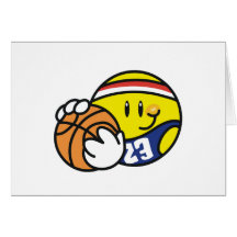 Basket-ball souriant carte de vœux