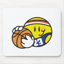 Basket-ball souriant tapis de souris