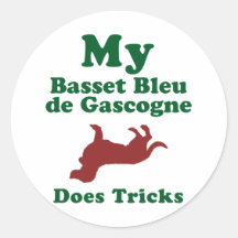 Basset Bleu de Gascogne Autocollant Rond
