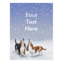 Bassets personnalisables de neige de chant carte p