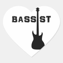 Bassiste Autocollants En Cœur