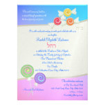 Bat mitzvah bleu de sucrerie de framboise invitations