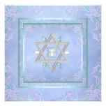 Bat mitzvah bleu pourpre et turquoise de lavande invitation personnalisable