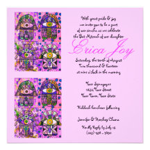 Bat mitzvah - cru rose Tapastry de Hamsa Faire-parts