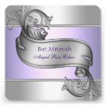 Bat mitzvah élégant de pourpre de lavande faire-part