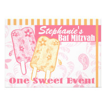 Bat mitzvah floral de crème glacée de Paisley Carton D'invitation
