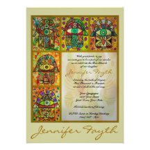 Bat mitzvah - Hamsa d'or et colombes de paix Bristol