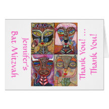 Bat mitzvah - L'Chaim à la vie ! Carte de remercie