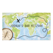 Bat mitzvah Placecard de barre de voyage de carte  Cartes De Visite Professionnelles
