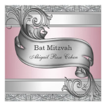 Bat mitzvah rose argenté bristol