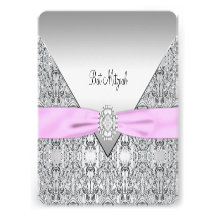 Bat mitzvah rose élégant invitations personnalisées
