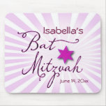 Bat mitzvah rose et pourpre de starburst tapis de souris