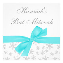 Bat mitzvah turquoise d'arc de flocons de neige ar bristols