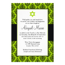 Bat mitzvah vert et noir d'étoile de David de dama Bristols