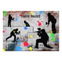 Bataille de Paintball invitée Cartons D'invitation