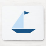 Bateau à voile de drapeau bleu tapis de souris